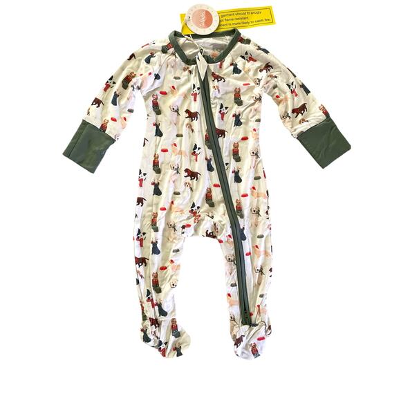 Tullabee Puppy Print Baby Sleeper Romper 0-3M - Picture 1 of 8